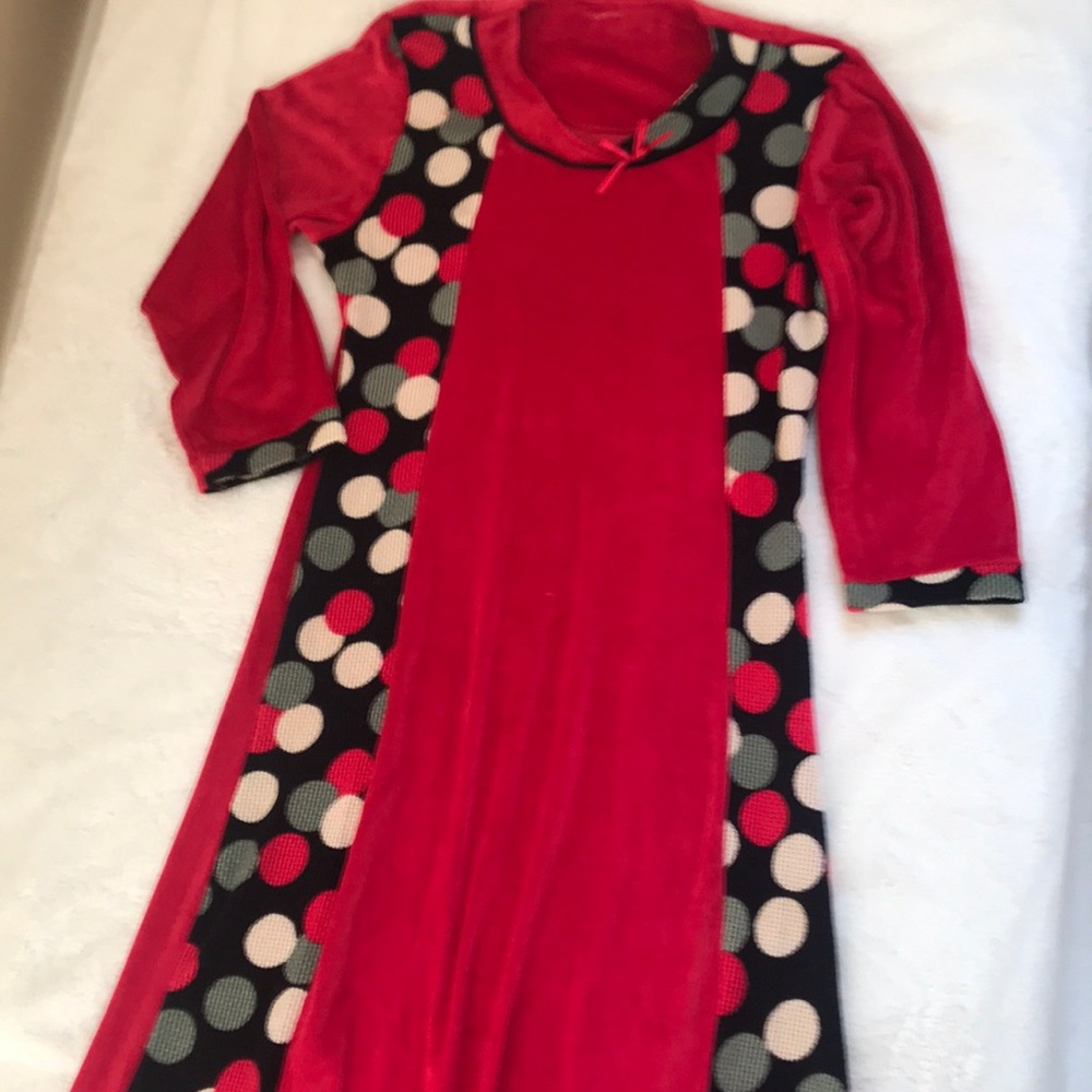 Velvet red long sleeves dress Abaya sz 12